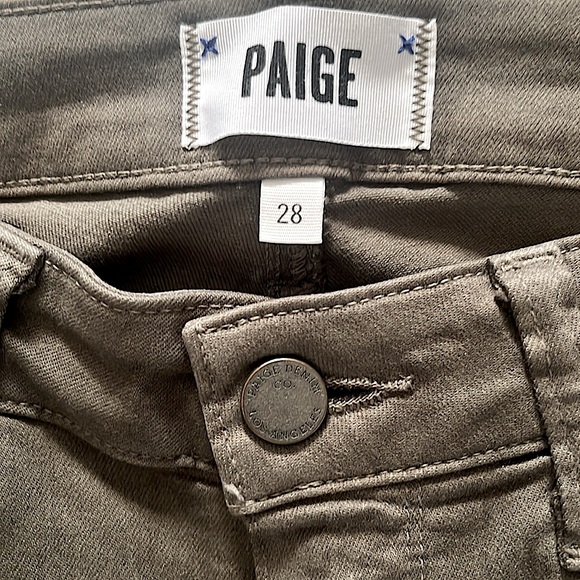 Paige Hoxton Ankle Cotton Blend Stretch Jeans Grey Green Size 28 Waist EUC - Picture 3 of 4